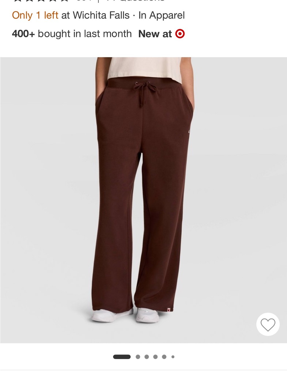 Champion Wide-Leg Drawstring Pants in Brown